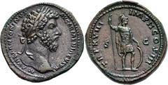 RÖMER RÖMISCHE KAISERZEIT. Marcus Aurelius, 161 - 180 n. Chr. AE Sesterz ø 35mm (33,47g). 164 n. Chr. Mzst. Rom. Vs.: M AVREL ANTONINVS AVG ARMENIACVS P M, Kopf mit Lorbeerkranz n.r. Rs.: TR P XVIII I