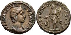 RÖMER RÖMISCHE KAISERZEIT. Iulia Mamaea, 222 - 235 n. Chr. AE As ø 25mm (11,13g). 232 n. Chr. Mzst. Rom. Vs.: IVLIA MAMAEA AVGVSTA, drapierte Büste mit Stephane n. r. Rs.: FECVNDITAS AVGVSTAE / S - C,