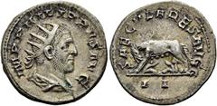 RÖMER RÖMISCHE KAISERZEIT. Philipp I. Arabs, 244 - 249 n. Chr. Antoninian ø 22mm (4,32g). 248 n.Chr. Mzst. Rom. Emission zur 1000-Jahr-Feier Roms. Vs.: IMP PHILIPPVS AVG, drapierte Panzerbüste mit Str