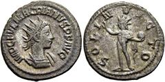 RÖMER RÖMISCHE KAISERZEIT. Macrianus Iunior, 260 - 261 n. Chr. Antoninian ø 21mm (3,79g). 255 - 256 n.Chr. Mzst. Samosata. Vs.: IMP C FVL MACRIANVS P F AVG, Panzerbüste mit Strahlenkrone n. r. Rs.: SO