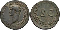 RÖMER RÖMISCHE KAISERZEIT. Germanicus, 15 v. Chr. - 19 n. Chr. AE As ø 27mm (10,06g). 80 - 81 n. Chr. Mzst. Rom. Restitutionsprägung unter Titus. Vs.: GERMANICVS CAESAR TI AVG F DIVI AVG N, Kopf n. l.