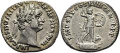 RÖMER RÖMISCHE KAISERZEIT. Domitian, 81 - 96 n. Chr. Denar ø 19mm (3,00g). 88 n. Chr. Mzst. Rom. Vs.: IMP CAES DOMIT AVG GERM P M TR P VIII, Kopf mit Lorbeerkranz n. r. Rs.: IMP XIX COS XIIII CENS P P