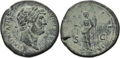 RÖMER RÖMISCHE KAISERZEIT. Hadrian, 117 - 138 n. Chr. AE Sesterz ø 34mm (27,05g). 125 - 126/7 n. Chr. Mzst. Rom. Vs.: HADRIANVS AVGVSTVS, Büste mit Lorbeerkranz u. Gewand auf l. Schulter n. r. Rs.: CO