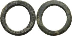 RÖMER RÖMISCHE KAISERZEIT. Commodus, 177 - 192 n. Chr. AE Bronze-Medaillon- Ring ø 39mm (19,67g). Vs.: M COMMODVS ANTONINVS PIVS FELIX AVG BRIT, Ansatz einer Büste. Gnecchi Taf. 78, 3 oder 84, 7. Grün