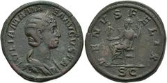RÖMER RÖMISCHE KAISERZEIT. Iulia Mamaea, 222 - 235 n. Chr. AE Sesterz ø 31mm (25,23g). 224 n. Chr. Mzst. Rom. Vs.: IVLIA MAMAEA AVGVSTA, drapierte Büste mit Stephane n. r. Rs.: VENVS FELIX / S C, Venu