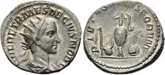 RÖMER RÖMISCHE KAISERZEIT. Herennius Etruscus als Caesar, 250 - 251 n. Chr. Antoninian ø 21mm (3,67g). Mzst. Rom. Vs.: Q HER ETR MES DECIVS NOB C, drapierte Büste mit Strahlenkrone n. r. Rs.: PIETAS A