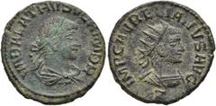 RÖMER RÖMISCHE KAISERZEIT. Aurelian mit Vabalathus von Palmyra, 270 - 272 n. Chr. Antoninian ø 20mm (3,40g). November 270 - März 272 n. Chr. Mzst. Antiochia. Vs.: IMP C AVRELIANVS AVG / Z, Panzerbüste