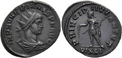 RÖMER RÖMISCHE KAISERZEIT. Numerianus, 283 - 284 n. Chr. Antoninian ø 24mm (4,12g). Mzst. Ticinum. Vs.: IMP NVMERIANVS P F AVG, drapierte Büste mit Strahlenkrone n. r. Rs.: PRINCIPI IVVENTVT / VIXXI, 