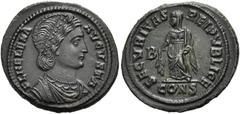 RÖMER RÖMISCHE KAISERZEIT. Helena, 306 - 329 n. Chr. AE Follis ø 21mm (3,40g). 326 - 327 n. Chr. Mzst. Konstantinopel. Vs.: FL HELENA AVGVSTA, drapierte Büste mit Diadem n. r. Rs.: SECVRITAS REI PVBLI