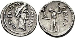 RÖMER RÖMISCHE REPUBLIK L. Aemilius Buca und C. Iulius Caesar, 44 v. Chr. Denar ø 18mm (3,95g). Februar - März 44 v. Chr. Mzst. Rom. Vs.: CAESAR / DICT PERPETVO, Kopf Caesars mit Lorbeerkranz n. r. Rs