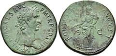 RÖMER RÖMISCHE KAISERZEIT Nerva, 96 - 98 n. Chr. AE Sesterz ø 33mm (22,26g). 97 n. Chr. Mzst. Rom. Vs.: IMP NERVA CAES AVG - P M TR P COS III P P, Kopf mit Lorbeerkranz n. r. Rs.: FORTVNA AVGVST / S -