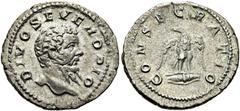 RÖMER RÖMISCHE KAISERZEIT Divus Septimius Severus, ab 211 n. Chr. Denar ø 20mm (3,13g). Geprägt unter Caracalla, 211 n. Chr. Mzst. Rom. Vs.: DIVO SEVERO PIO, Kopf n. r. Rs.: CONSECRATIO, Adler auf Bli