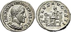 RÖMER RÖMISCHE KAISERZEIT Maximinus Thrax, 235 - 238 n. Chr. Denar ø 20mm (3,05g). 236 n. Chr. Mzst. Rom. Vs.: IMP MAXIMINVS PIVS AVG, drapierte Panzerbüste mit Lorbeerkranz n. r. Rs.: SALVS AVGVSTI, 