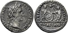 RÖMER RÖMISCHE KAISERZEIT. Augustus, 27 v. Chr. - 14 n. Chr. Denar ø 19mm (3,67g). 2 v. Chr. - 4 n. Chr. Mzst. Lugdunum. Vs.: CAESAR AVGVSTVS DIVI F PATER PATRIAE, Kopf mit Lorbeerkranz n. r. Rs.: AVG