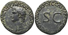 RÖMER RÖMISCHE KAISERZEIT. Germanicus, 15 v. Chr. - 19 n. Chr. AE Dupondius ø 25mm (8,77g). Geprägt unter Caligula, 37 - 38 n. Chr. Mzst. Rom. Vs.: GERMANICVS CAESAR TI AVGVST F DIVI AVG N, Kopf n. l.