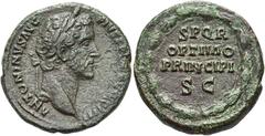 RÖMER RÖMISCHE KAISERZEIT. Antoninus Pius, 138 - 161 n. Chr. AE As ø 27mm (12,42g). 145 - 161 n. Chr. Mzst. Rom. Vs.: ANTONINVS AVG PIVS P P TR P COS IIII, Kopf mit Lorbeerkranz n. r. Rs.: S P Q R / O