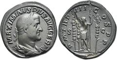 RÖMER RÖMISCHE KAISERZEIT. Maximinus Thrax, 235 - 238 n. Chr. AE Sesterz ø 32mm (22,05g). 237 n. Chr. Mzst. Rom. Vs.: MAXIMINVS PIVS AVG GERM, drapierte Panzerbüste mit Lorbeerkranz n. r. Rs.: P M TR 