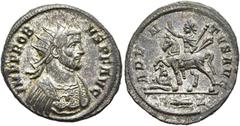 RÖMER RÖMISCHE KAISERZEIT. Probus, 276 - 282 n. Chr. Antoninian ø 21mm (3,71g). 281 n. Chr. Mzst. Rom. Vs.: IMP PROBVS P F AVG, Panzerbüste mit Strahlenkrone n. r. Rs.: ADVENTVS AVG / R, Blitzbündel, 