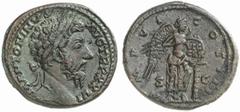RÖMER RÖMISCHE KAISERZEIT. Marcus Aurelius, 161 - 180 n. Chr. AE Sesterz (23,32g). 172 n. Chr. Mzst. Rom. Vs.: M ANTONINVS AVG TR P XXVI, Kopf mit Lorbeerkranz n. r. Rs.: IMP VI COS III / S - C, Vikto