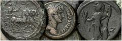 LOTS Kolonial AE Sammlung Bronzedrachmen Alexandria, Trajan - Antoninus Pius. Außerdem ein AE-Diobol des Domitian, zwei AE-Obole des Claudius und Obole u. Diobol des Hadrian. VERKAUFT WIE BESEHEN, KEI