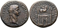 RÖMER RÖMISCHE KAISERZEIT. Claudius, 41 - 54 n. Chr. AE Sesterz ø 35mm (27,97g). 42 - 43 n. Chr. Mzst. Rom. Vs.: TI CLAVDIVS CAESAR AVG P M TR P IMP P P, Kopf mit Lorbeerkranz n. r. Rs.: NERO CLAVDIVS