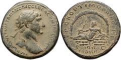 RÖMER RÖMISCHE KAISERZEIT. Trajan, 98 - 117 n. Chr. AE Sesterz ø 33mm (27,98g). 111 n. Chr. Mzst. Rom. Vs.: IMP CAES NERVAE TRAIANO AVG GER DAC P M TR P COS V P P, Kopf mit Lorbeerkranz n. r. Rs.: S P