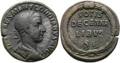 RÖMER RÖMISCHE KAISERZEIT. Gordian III., 238 - 244 n. Chr. AE Sesterz ø 29mm (17,63g). 238 - 239 n. Chr. Mzst. Rom. Vs.: IMP CAES M ANT GORDIANVS AVG, drapierte Panzerbüste mit Lorbeerkranz n. r. Rs.: