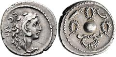 RÖMER RÖMISCHE REPUBLIK. RÖMISCHE REPUBLIK NACH 211 V. CHR.. Faustus Cornelius Sulla, 56 v. Chr. Denar ø 19mm (3,94g). 56 v. Chr. Mzst. Rom. Vs.: S C FAVSTVS (letzteres in Ligatur), Kopf des jugendlic