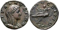 RÖMER RÖMISCHE KAISERZEIT. Diva Paulina, ab 236 n. Chr. AE Sesterz ø 29mm (17,03g). Geprägt unter Maximinus Thrax 236 - 238 n. Chr. Mzst. Rom. Vs.: DIVA PAVLINA, drapierte Büste capite velato n. r. Rs