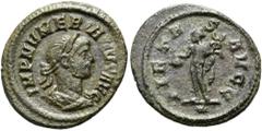 RÖMER RÖMISCHE KAISERZEIT. Numerianus, 283 - 284 n. Chr. Quinar ø 16mm (1,80g). Mzst. Rom. Vs.: IMP NVMERIANVS AVG, drapierte Panzerbüste mit Lorbeerkranz n. r. Rs.: PIETA-S AVGG / *, Merkur steht mit