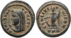 RÖMER RÖMISCHE KAISERZEIT. Maximinus Daia, 310 - 313 n. Chr. AE Follis ø 16mm (2,39g). ca. 310 - 312 n. Chr. Mzst. Nikomedia. Vs.: DEAE SANC CERERI, drapierte Büste der Ceres mit Stephane capite velat