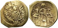 BYZANZ RESTAURIERTES REICH. Andronikos II. und Michael IX. Palaiologoi, 1295 - 1320 n. Chr. Hyperpyron ø 22mm (4,01g). 1295- 1305 n. Chr. Mzst. Konstantinopel. Vs.: Stadtmauer von Konstantinopel mit v