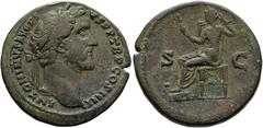 RÖMER RÖMISCHE KAISERZEIT. Antoninus Pius, 138 - 161 n. Chr. AE Sesterz ø 31mm (23,50g). 147 n. Chr. Mzst. Rom. Vs.: ANTONINVS AVG PI-VS P P TR P COS IIII, Kopf mit Lorbeerkranz n. r. Rs.: Securitas m
