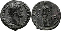 RÖMER RÖMISCHE KAISERZEIT. Antoninus Pius, 138 - 161 n. Chr. AE As ø 26mm (9,25g). 147 n. Chr. Mzst. Rom. Vs.: ANTONINVS AVG PIVS PP, Kopf mit Lorbeerkranz n. r. Rs.: TR POT COS IIII, Pudicitia n. l.,