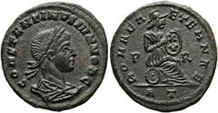 RÖMER RÖMISCHE KAISERZEIT. Constantin II. als Caesar, 317 - 337 n. Chr. AE Follis ø 19mm (3,23g). 318 - 319 n. Chr. Mzst. Rom. Vs.: CONSTANTINVS IVN NOB C, drapierte Panzerbüste mit Lorbeerkranz n. r.
