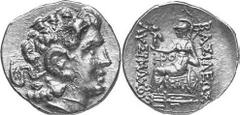 GRIECHEN THRAKISCHE KÖNIGE UND DYNASTEN Objekt-Nr.: 1105 Lysimachos, 305 - 281 v. Chr. Stater, (8,26 g.), Mzst. Kallatis. Vs.: Kopf Alexanders d. Gr. mit Diadem und Ammonshorn nach r. Rs.: BASILEWS [L