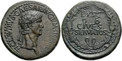 ROMER RÖMISCHE KAISERZEIT. Claudius, 41 - 54 n. Chr. AE Sesterz ø 38mm (27,63g). 41 - 50 n. Chr. Mzst. Rom. Vs.: TI CLAVDIVS CAESAR AVG P M TR P IMP, Kopf mit Lorbeerkranz n. r. Rs.: EX S C / OB / CIV