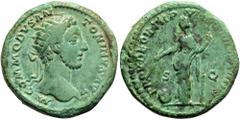 ROMER RÖMISCHE KAISERZEIT. Commodus, 177 - 192 n. Chr. AE Dupondius ø 27mm (14,78g). 181 n. Chr. Mzst. Rom. Vs.: M COMMODVS AN-TONINVS AVG, Kopf mit Strahlenkrone n. r. Rs.: PROV DEOR TR P VI IMP IIII