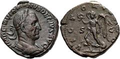 ROMER RÖMISCHE KAISERZEIT. Traianus Decius, 249 - 251 n. Chr. AE Sesterz ø 30mm (19,54g). Mzst. Rom. Vs.: IMP C M Q TRAIANVS DECIVS AVG, Panzerbüste mit Lorbeerkranz n. r. Rs.: VICTORIA AVG / S - C, V