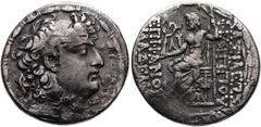 GRIECHEN NÖRDLICHE LEVANTE. SELEUKIDEN Philippos I. Epiphanes Philadelphos, 93 - 83 v. Chr. Tetradrachme ø 27mm (13,75g). Mzst. Antiocheia am Orontes. Vs.: Kopf mit Diadem n. r. Rs.: ΒΑΣΙΛΕΩΣ ΦΙΛΙΠΠΟΥ
