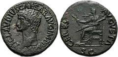 RÖMER RÖMISCHE KAISERZEIT. Claudius, 41 - 54 n. Chr. AE Dupondius ø 29mm (20,54g). 41 - 50 n. Chr. Mzst. Rom. Vs.: TI CLAVDIVS CAESAR AVG P M TR P IMP P P IMP, Kopf n. l. Rs.: CERES AVGVSTA / S C, Cer