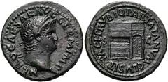 RÖMER RÖMISCHE KAISERZEIT. Nero, 54 - 68 n. Chr. AE As ø 29mm (11,61g). 65 n. Chr. Mzst. Rom. Vs.: NERO CAESAR AVG GERM IMP, Kopf mit Lorbeerkranz n. r. Rs.: PACE P R VBIQ PARTA IANVM CLVSIT, S - C, J