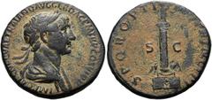 RÖMER RÖMISCHE KAISERZEIT. Trajan, 98 - 117 n. Chr. AE As ø 27mm (8,82g). 112 - 114 n. Chr. Mzst. Rom. Vs.: IMP CAES NERVAE TRAIANO AVG GER DAC P M TR P COS VI P P, drapierte Büste mit Lorbeerkranz n.
