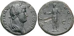 RÖMER RÖMISCHE KAISERZEIT. Hadrian, 117 - 138 n. Chr. AE Sesterz ø 32mm (23,77g). 130 - 133 n. Chr. Mzst. Rom. Vs.: HADRIANVS AVG COS III P P, drapierte Büste mit Lorbeerkranz n. r. Rs.: CAPPA-DOCIA /