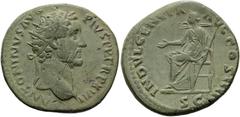 RÖMER RÖMISCHE KAISERZEIT. Antoninus Pius, 138 - 161 n. Chr. AE Dupondius ø 26mm (14,86g). 153 - 154 n. Chr. Mzst. Rom. Vs.: ANTONINVS AVG PIVS P P TR P XVII, Kopf mit Strahlenkrone n. r. Rs.: INDVLGE