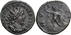RÖMER RÖMISCHE KAISERZEIT. Victorinus, 269 - 271 n. Chr. Antoninian ø 19mm (3,32g). 270 n. Chr. Mzst. Augusta Teverorum. Vs.: IMP C VICTORINVS P F AVG, drapierte Panzerbüste mit Strahlenkrone n. r. Rs