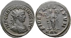 RÖMER RÖMISCHE KAISERZEIT. Carinus, 283 - 285 n. Chr. Antoninian ø 23mm (4,06g). Mzst. Rom. Vs.: IMP C M AVR CARINVS AVG, drapierte Panzerbüste mit Strahlenkrone n. r. Rs.: FIDES MILITVM / KAE, Fides 