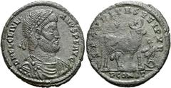 RÖMER RÖMISCHE KAISERZEIT. Julian II., 360 - 363 n. Chr. AE Doppelmaiorina ø 29mm (8,00g). Mzst. Arles. Vs.: D N FL CL IVLI-ANVS P F AVG, drapierte Panzerbüste mit Perlendiadem n. r. Rs.: SECVRITAS RE
