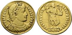 RÖMER RÖMISCHE KAISERZEIT. Valentinian I., 364 - 375 n. Chr. Solidus ø 20mm (3,73g). ca. 365 n. Chr. Mzst. Antiochia. Vs.: D N VALENTINI-ANVS P F AVG, drapierte Panzerbüste mit Rosettendiadem n. r. Rs