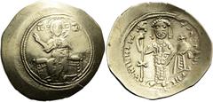 BYZANZ Nikephoros III. Botaniates, 1078 - 1081 n. Chr. Hyperpyron ø 28mm (4,23g). Mzst. Konstantinopel. Vs.: IC - XC, thronender Christus mit Kodex (Thron ohne Rückenlehne). Rs.: + NIKHΦ Δ TW ROTANIAT